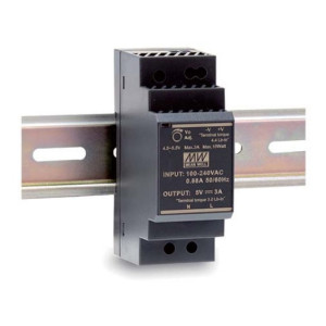 MEAN WELL HDR-30 30W Industrial DIN-Rail Power Supply, 12V or 24V Output